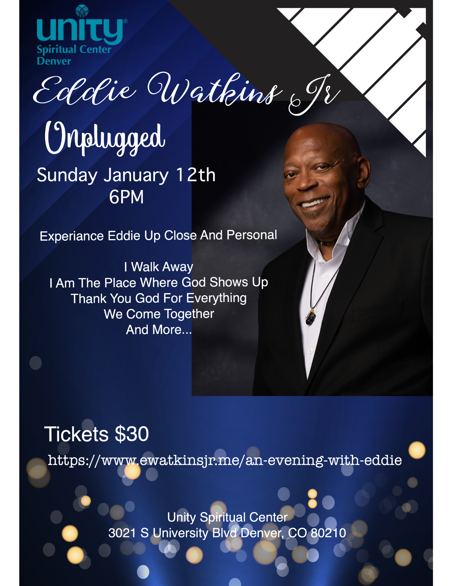 Eddie Watkins Jr. Flyer for January 12th Concert at 6pm
