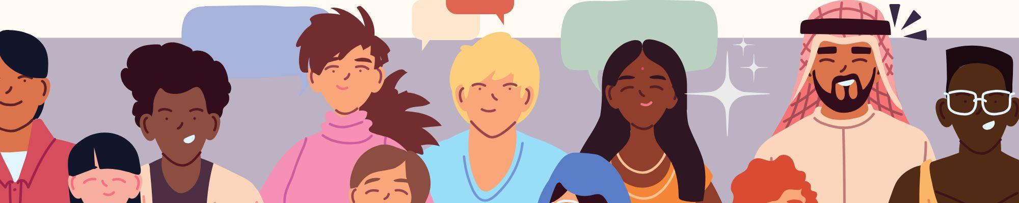 Image of people from different ages, races, ethnicities, and genders